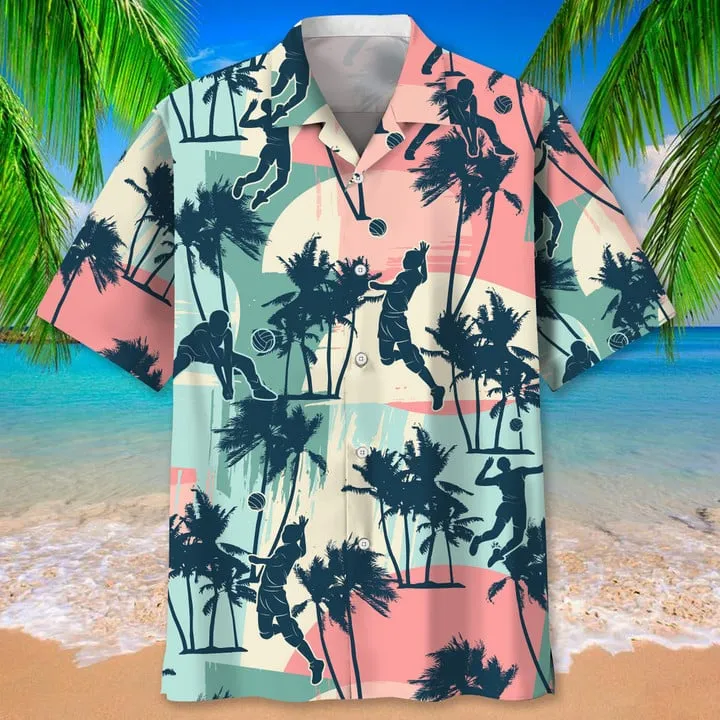 Volleyball Flower Hawaiian Shirt, Volleyball Shirt,  Sports Team Group Shirts