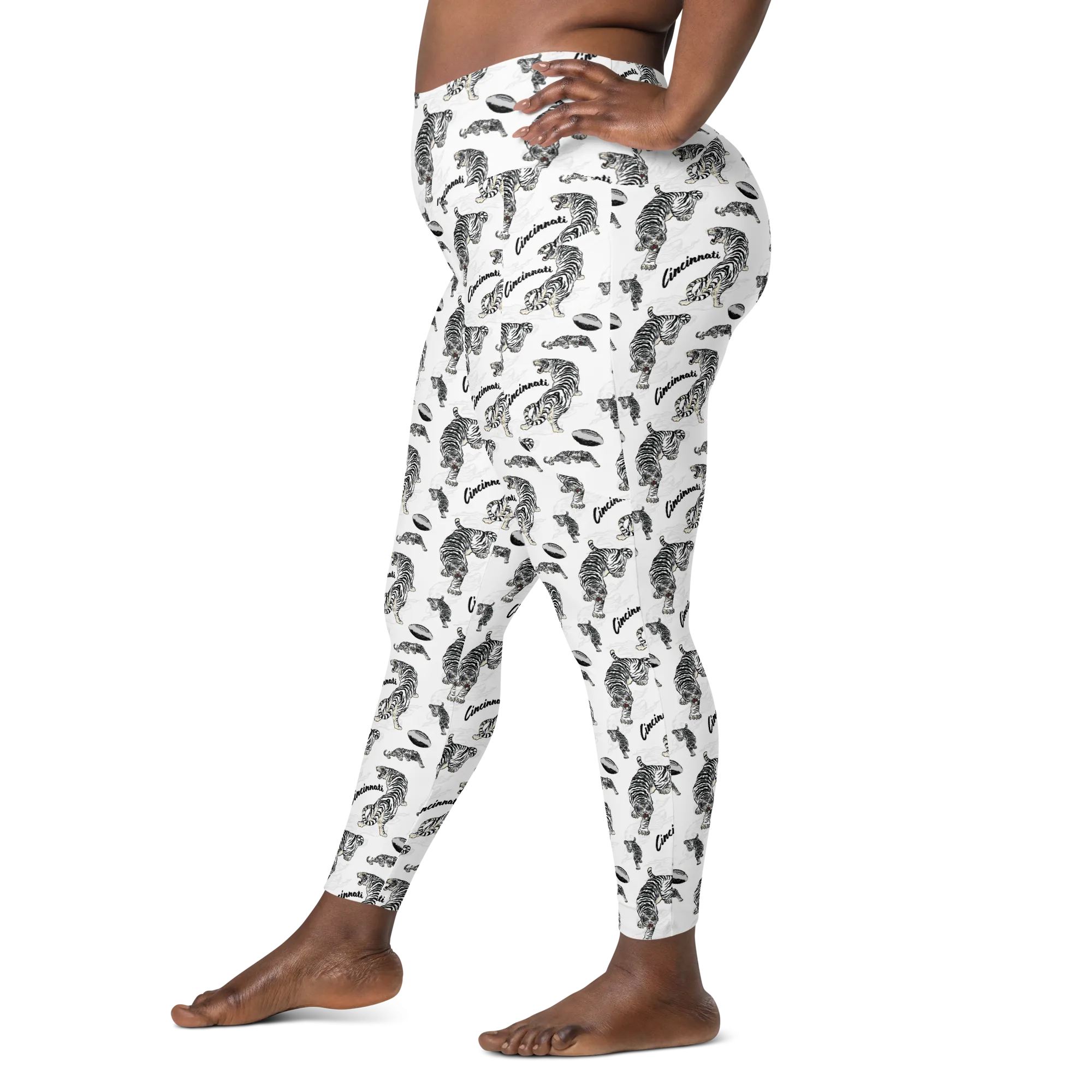 White Tiger Pattern Leggings