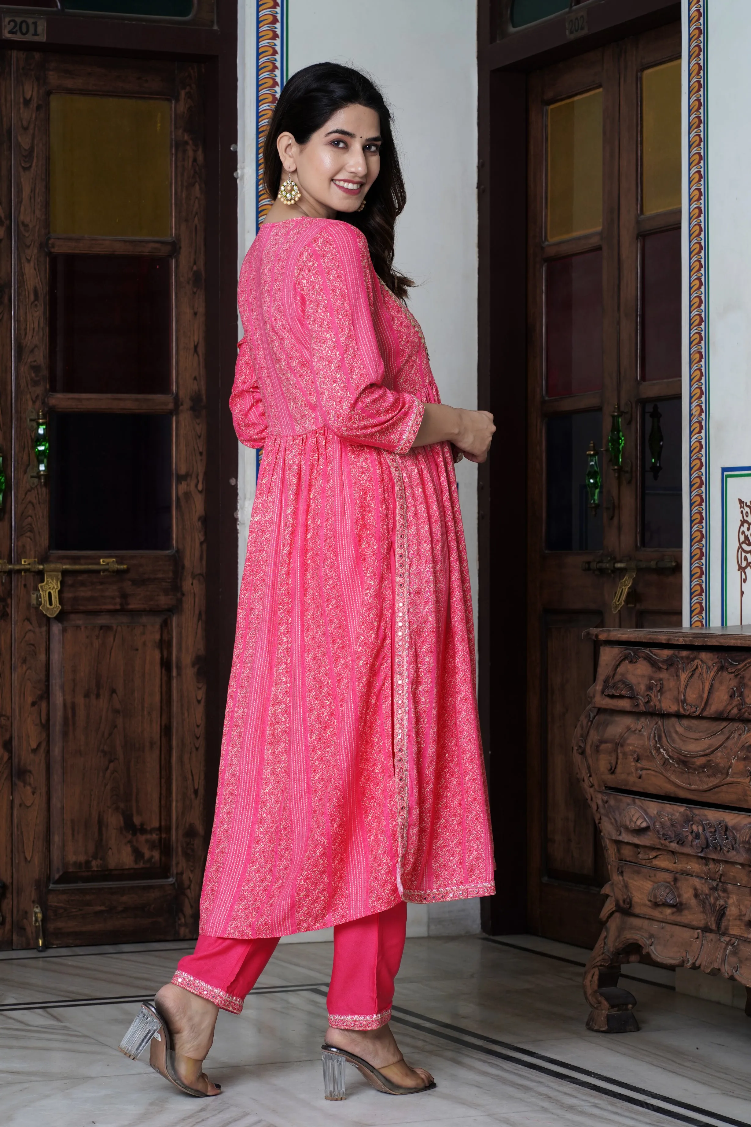 Women Ethnic Motifs Printed Empire Pure Cotton Kurta With Trousers  Dupatta