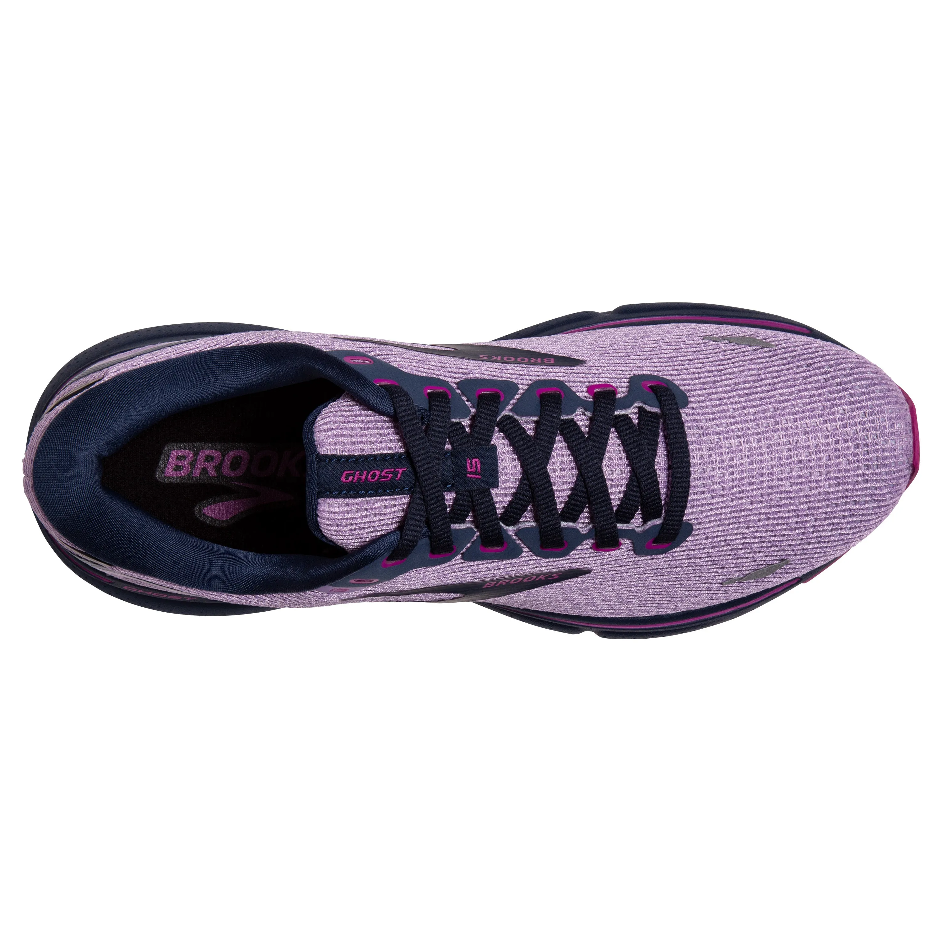 Women's Brooks Ghost 15 1203801B592 Color: Rhapsody/Dress Blue/Viola