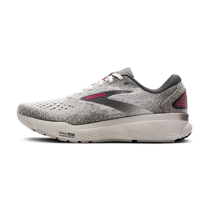 WOMEN'S BROOKS GHOST 16 1204071B006 COLOR: GREY/GARGOYLE/PINK