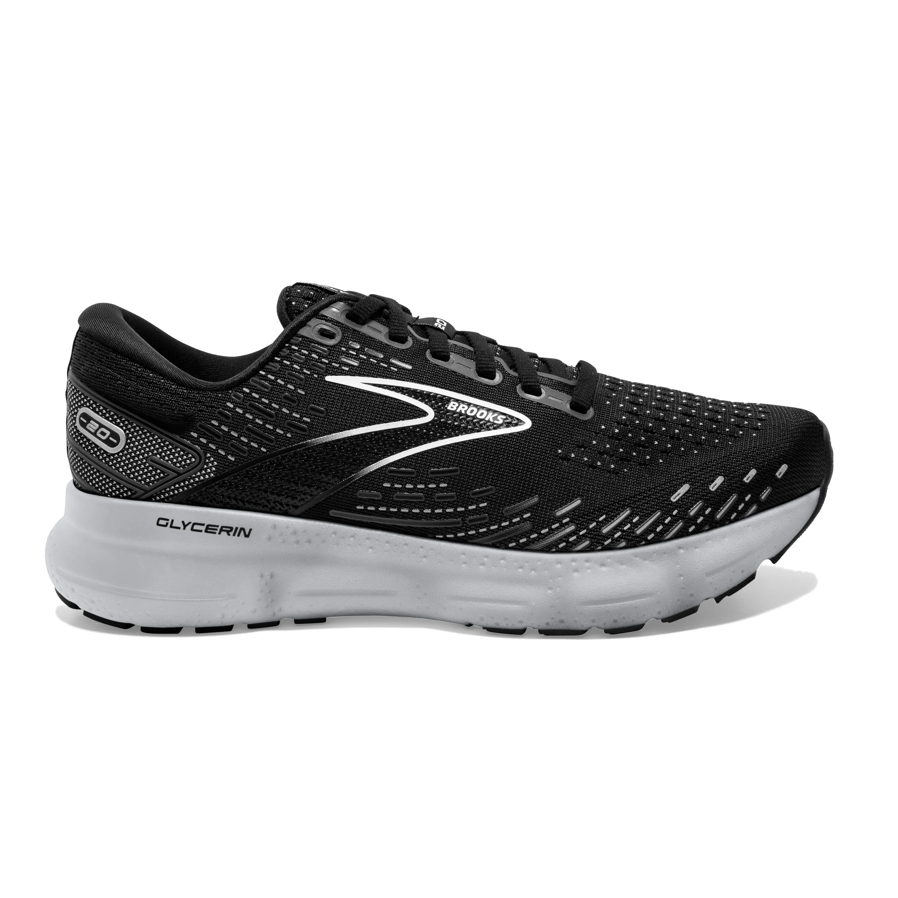 Women's Brooks Glycerin 20 Color: Black/White/Alloy