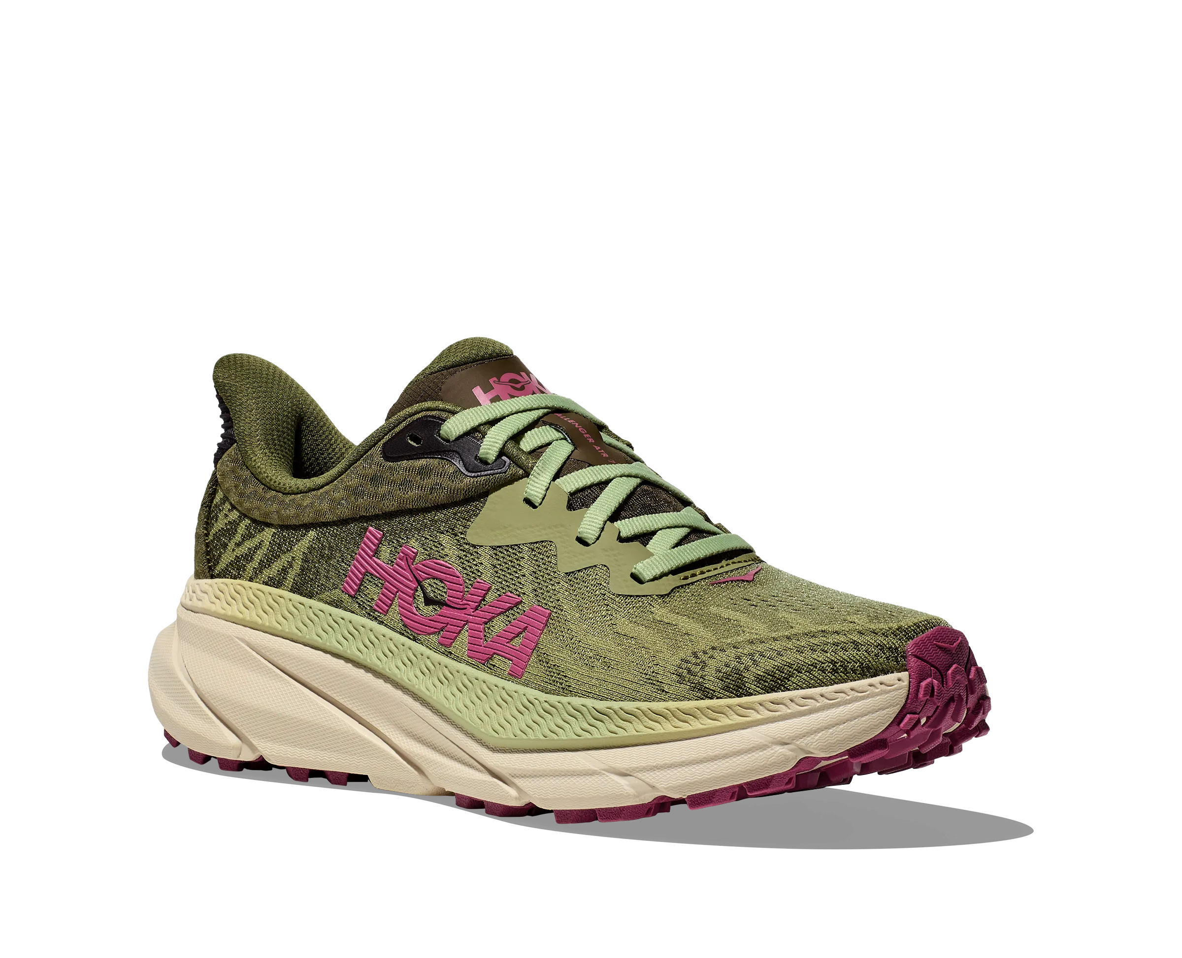 WOMEN'S HOKA CHALLENGER ATR 7 1134498FBT COLOR: FOREST FLOOR/BEET ROOT