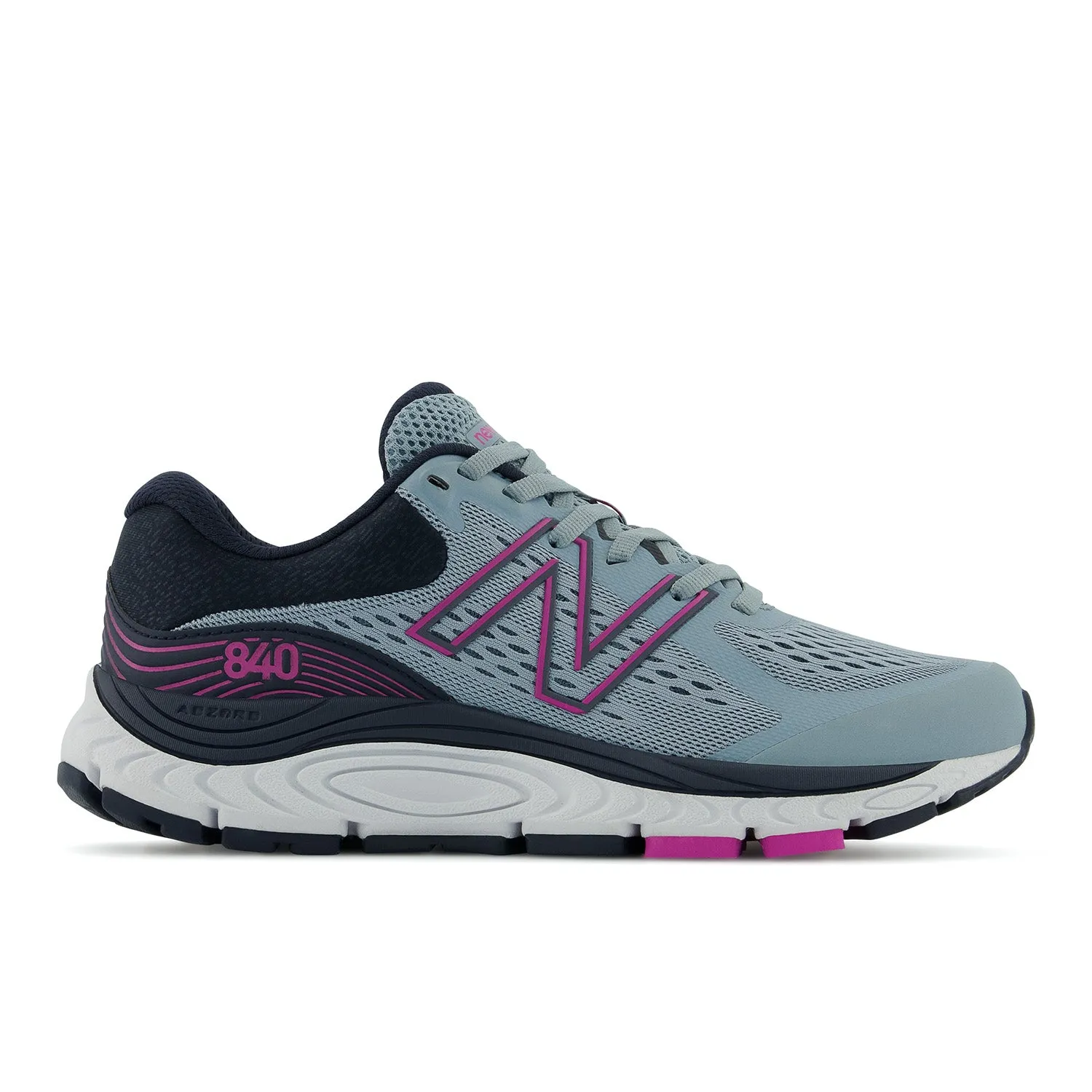 Women's New Balance 840v5 Color: Cyclone with Eclipse and Magenta Pop