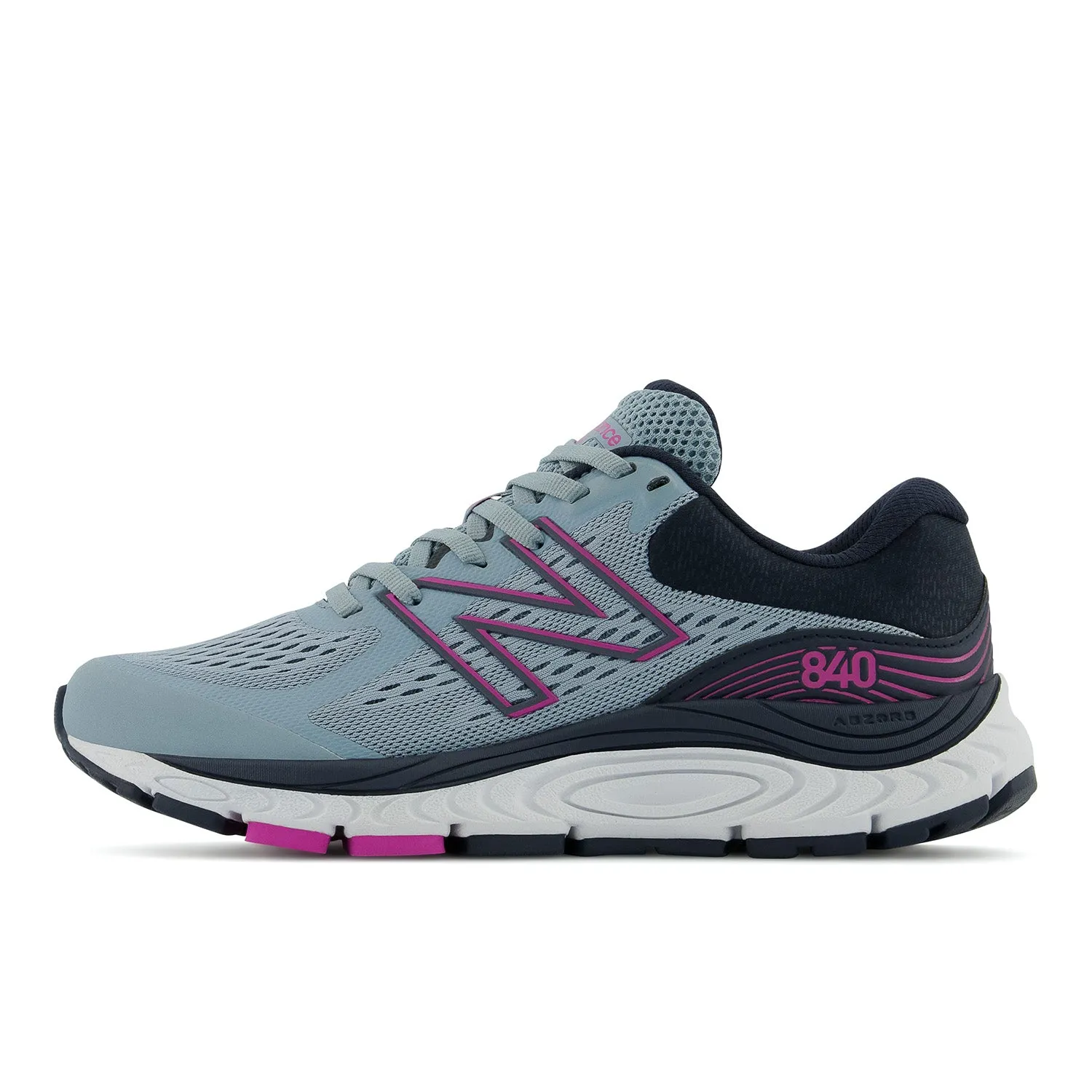 Women's New Balance 840v5 Color: Cyclone with Eclipse and Magenta Pop