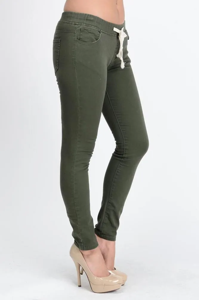 Women's Skinny Twill Jogger Pants