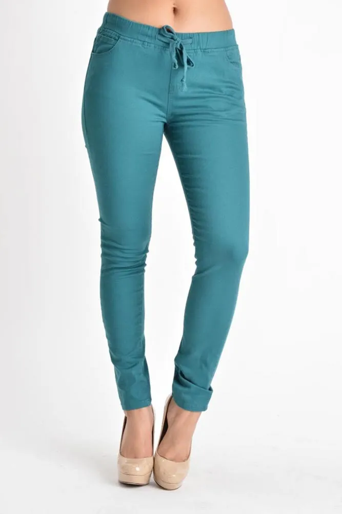 Women's Skinny Twill Jogger Pants