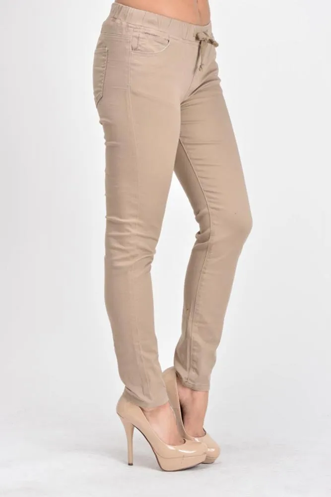 Women's Skinny Twill Jogger Pants