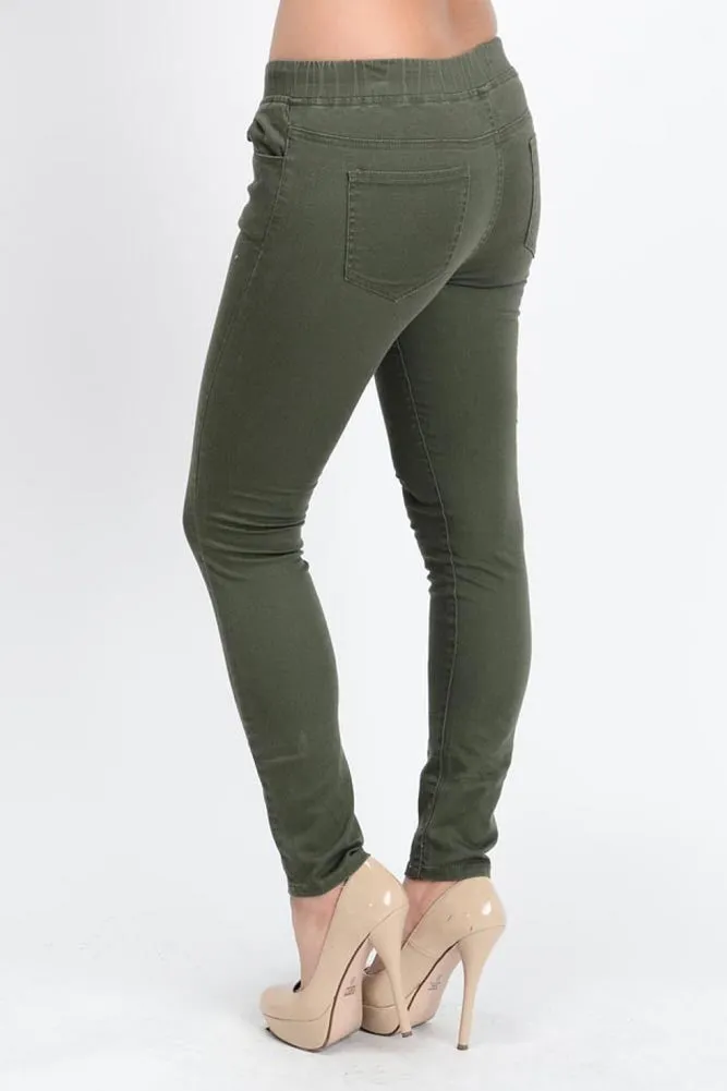 Women's Skinny Twill Jogger Pants