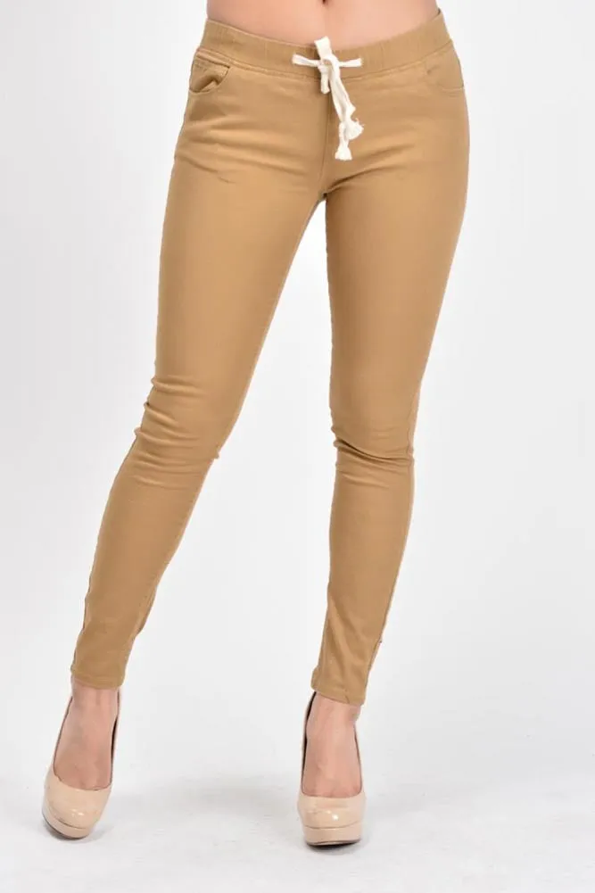 Women's Skinny Twill Jogger Pants