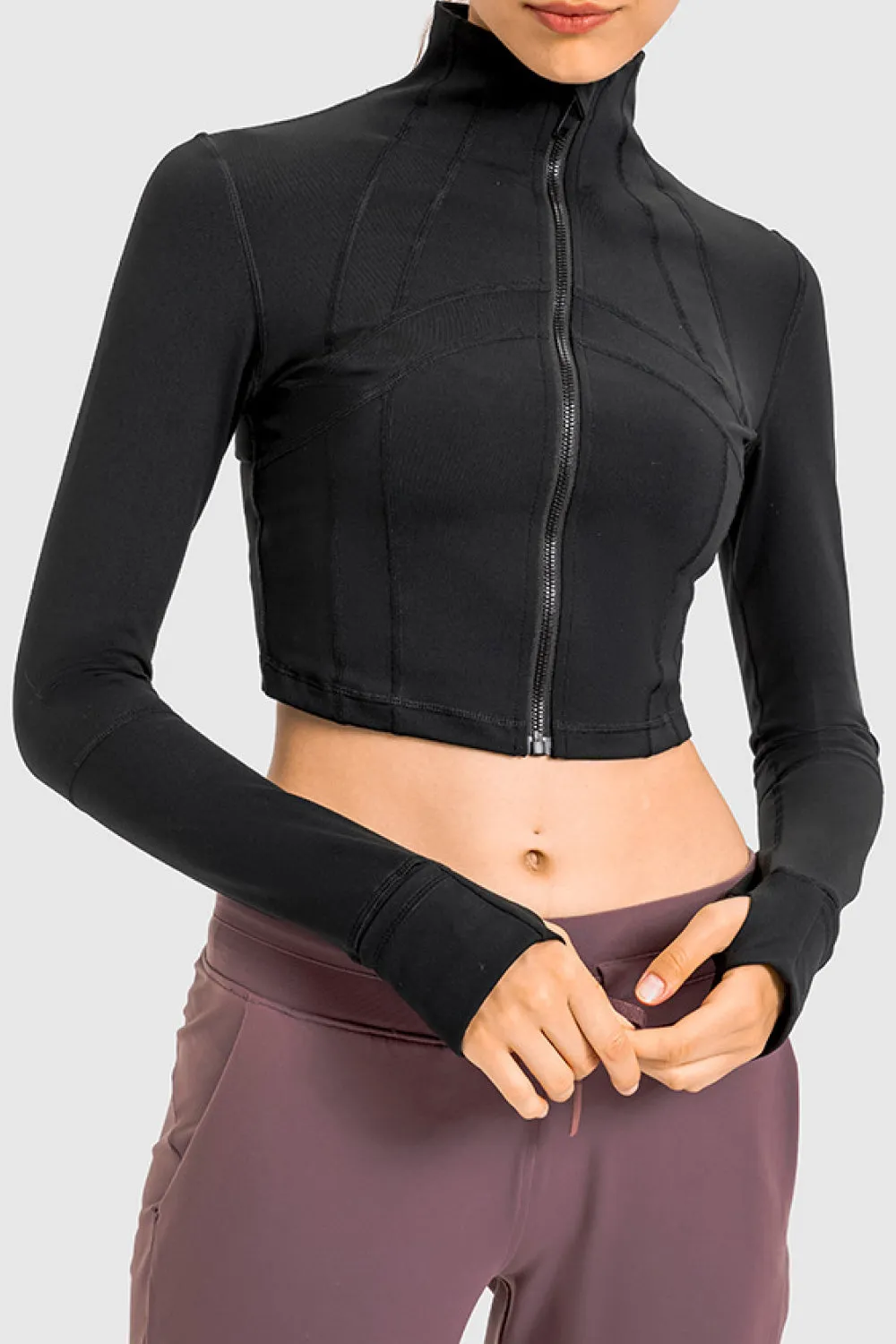 Zip Front  Cropped Sports Jacket