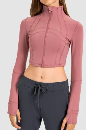 Zip Front  Cropped Sports Jacket